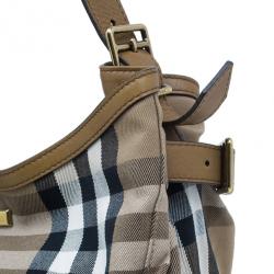 Pre Owned حقيبة بربري هاوس تشيك برورسم بني كلاسيكية