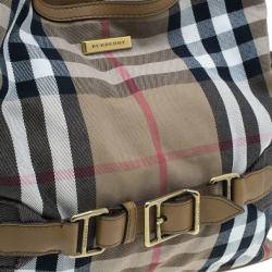 Pre Owned حقيبة بربري هاوس تشيك برورسم بني كلاسيكية