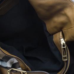 Pre Owned حقيبة بربري هاوس تشيك برورسم بني كلاسيكية