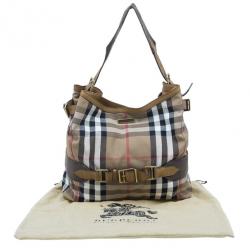 Pre Owned حقيبة بربري هاوس تشيك برورسم بني كلاسيكية