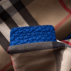 مملوكة مسبقًا Burberry Blue Pebbled Leather Yorke Satchel