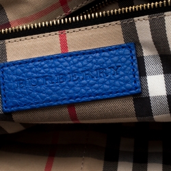 مملوكة مسبقًا Burberry Blue Pebbled Leather Yorke Satchel
