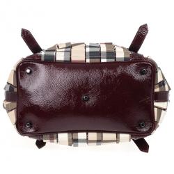 Pre Owned Burberry Nova Check Cartridge Pleat Tote