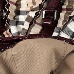 Pre Owned Burberry Nova Check Cartridge Pleat Tote