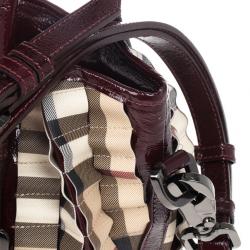 Pre Owned Burberry Nova Check Cartridge Pleat Tote