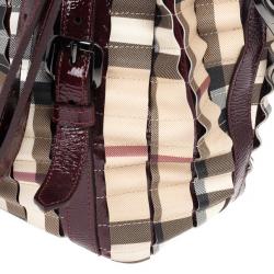 Pre Owned Burberry Nova Check Cartridge Pleat Tote