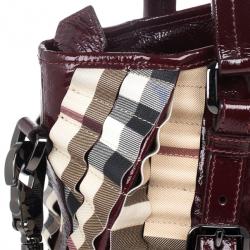 Pre Owned Burberry Nova Check Cartridge Pleat Tote