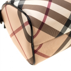 مملوكة مسبقًا حقيبة بربري بوسطن شيستر  PVC كاروهات نوفا حمراء