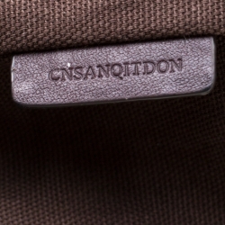 Pre Owned حقيبة بربري جلد و PVC كاروهات سموكد بنية داكنة