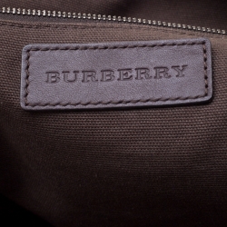 Pre Owned حقيبة بربري جلد و PVC كاروهات سموكد بنية داكنة