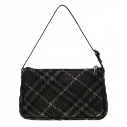 Pre Owned حقيبة كتف بربري صوف نوفاتشيك سوداء