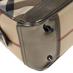 Pre Owned Burberry Small Nova Check Bowling Bag 