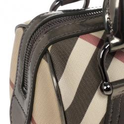 Pre Owned Burberry Small Nova Check Bowling Bag 
