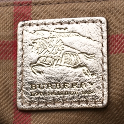 مملوكة مسبقًا حقيبة بربري أشبري جلد ميتالك ذهبية