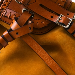 Pre Owned Burberry Tan Suede/Leather Tote