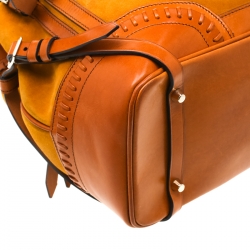 Pre Owned Burberry Tan Suede/Leather Tote