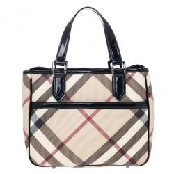 مملوكة مسبقًا Burberry Nova Check Front Pocket Tote
