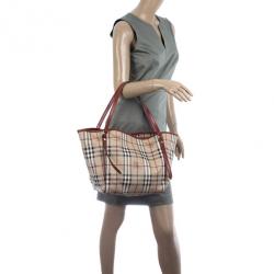 Burberry Small Haymarket Check Tote Bag