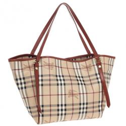 Burberry Small Haymarket Check Tote Bag