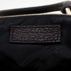 مملوكة مسبقًا Burberry Khaki Green/Brown Canvas and Leather Satchel