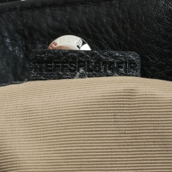 Pre Owned Burberry Black/Beige Nova Check Leather Warrior Armor Hobo