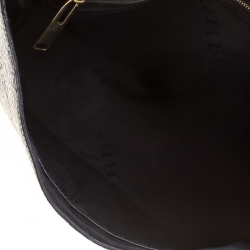 Pre Owned Burberry Black Grained Leather Langley Chain Shoulder Bag