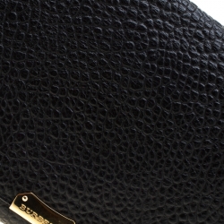 Pre Owned Burberry Black Grained Leather Langley Chain Shoulder Bag