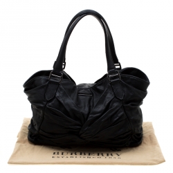Pre Owned Burberry Black Soft Leather Knot Healy Sacthel