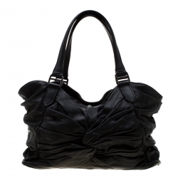 Pre Owned Burberry Black Soft Leather Knot Healy Sacthel