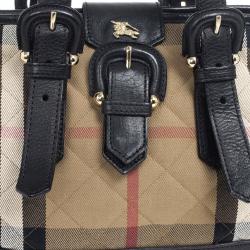 Pre Owned Burberry Nova-Check Quilted Fabric Tote Bag