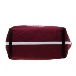 Pre Owned Burberry Maroon/Black Archive Logo Canvas And Leather Giant Tote