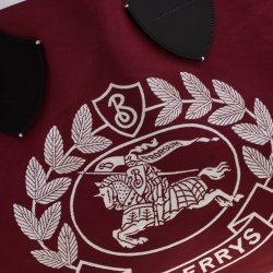 Pre Owned Burberry Maroon/Black Archive Logo Canvas And Leather Giant Tote