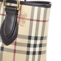 Pre Owned Burberry Beige Haymarket Medium Regent Tote