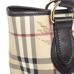 Pre Owned Burberry Beige Haymarket Medium Regent Tote