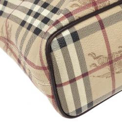 Pre Owned Burberry Beige Haymarket Medium Regent Tote