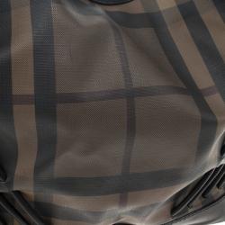 Pre Owned Burberry Smoked Check Cable Knots Hobo Handbag