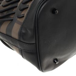 Pre Owned Burberry Smoked Check Cable Knots Hobo Handbag