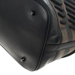 Pre Owned Burberry Smoked Check Cable Knots Hobo Handbag