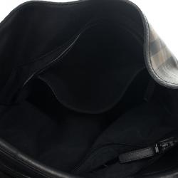 Pre Owned Burberry Smoked Check Cable Knots Hobo Handbag