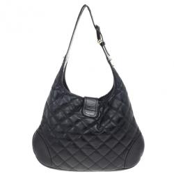 مملوكة مسبقًا Burberry Black Quilted Leather 'Brooke' Hobo 