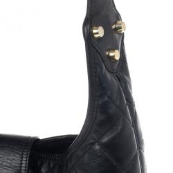 مملوكة مسبقًا Burberry Black Quilted Leather 'Brooke' Hobo 