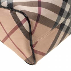 Pre Owned حقيبة بربري بوسطن شيستر  PVC كاروهات نوفا سوداء