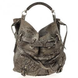 مملوكة مسبقًا Burberry Bromley Python Drawstring Shoulder Bag