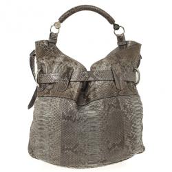 مملوكة مسبقًا Burberry Bromley Python Drawstring Shoulder Bag