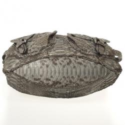 مملوكة مسبقًا Burberry Bromley Python Drawstring Shoulder Bag