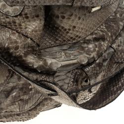 مملوكة مسبقًا Burberry Bromley Python Drawstring Shoulder Bag