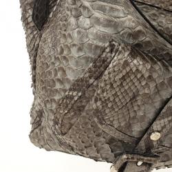 مملوكة مسبقًا Burberry Bromley Python Drawstring Shoulder Bag