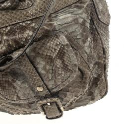 مملوكة مسبقًا Burberry Bromley Python Drawstring Shoulder Bag