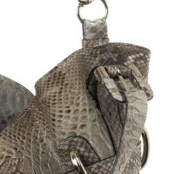 مملوكة مسبقًا Burberry Bromley Python Drawstring Shoulder Bag
