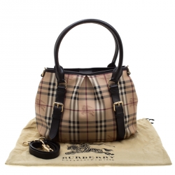 Pre Owned Burberry Beige/Brown Haymarket Check Coated Canvas Small Northfield Tote
